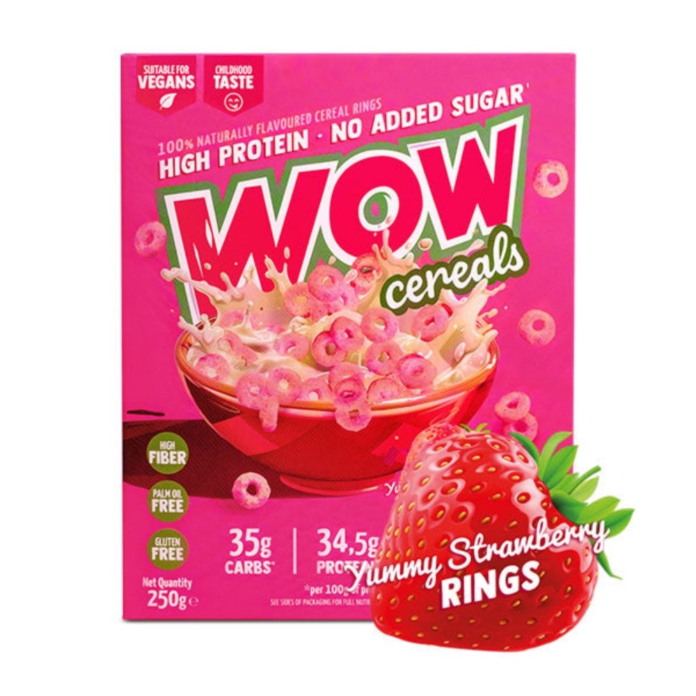 WOW CEREALS HIGH PROTEIN 250G FRESA