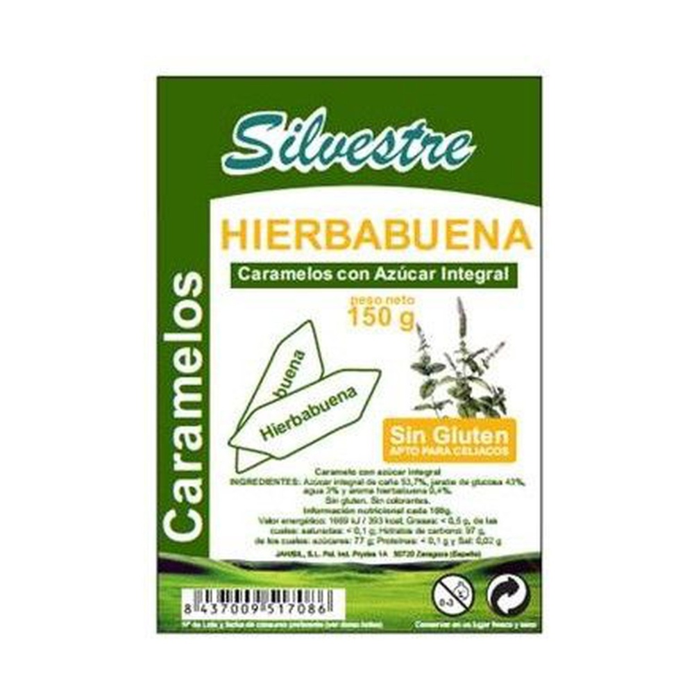 SILVESTRE CARAMELOS HIERBABUENA INTEG.CON AZ.150GR