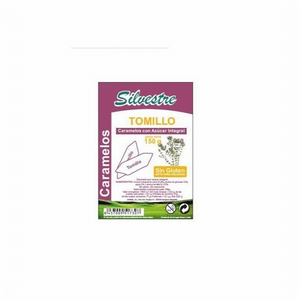 SILVESTRE CARAMELOS TOMILLO INTEG.CON AZ.150GR