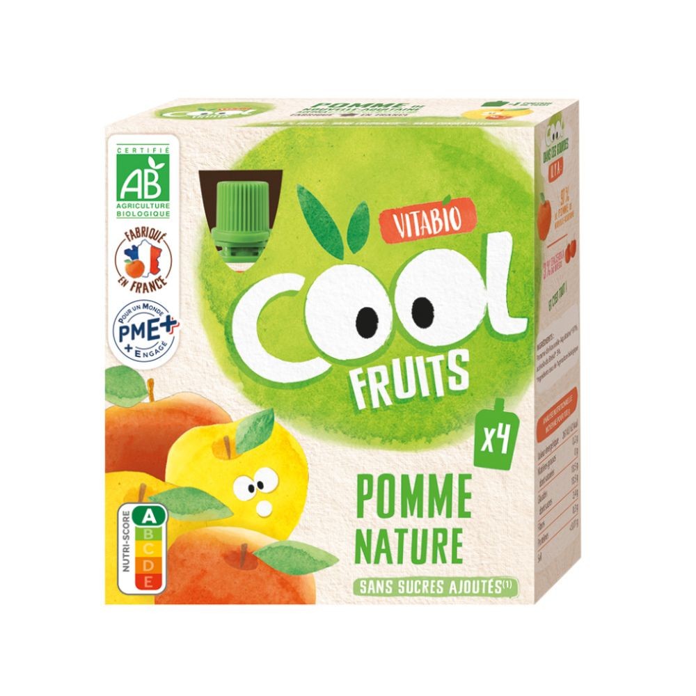 VITABIO COOL FRUITS MANZANA BIO. 4X90GR