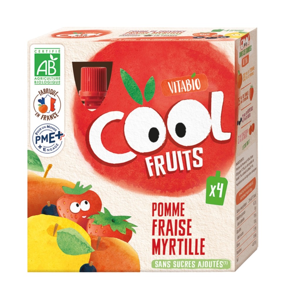 VITABIO COOL FRUITS MANZ.FRESA ARAND.BIO. 4X90GR