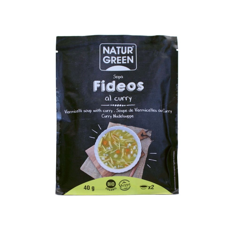 NATURGREEN SOPA FIDEOS AL CURRY 40GR.