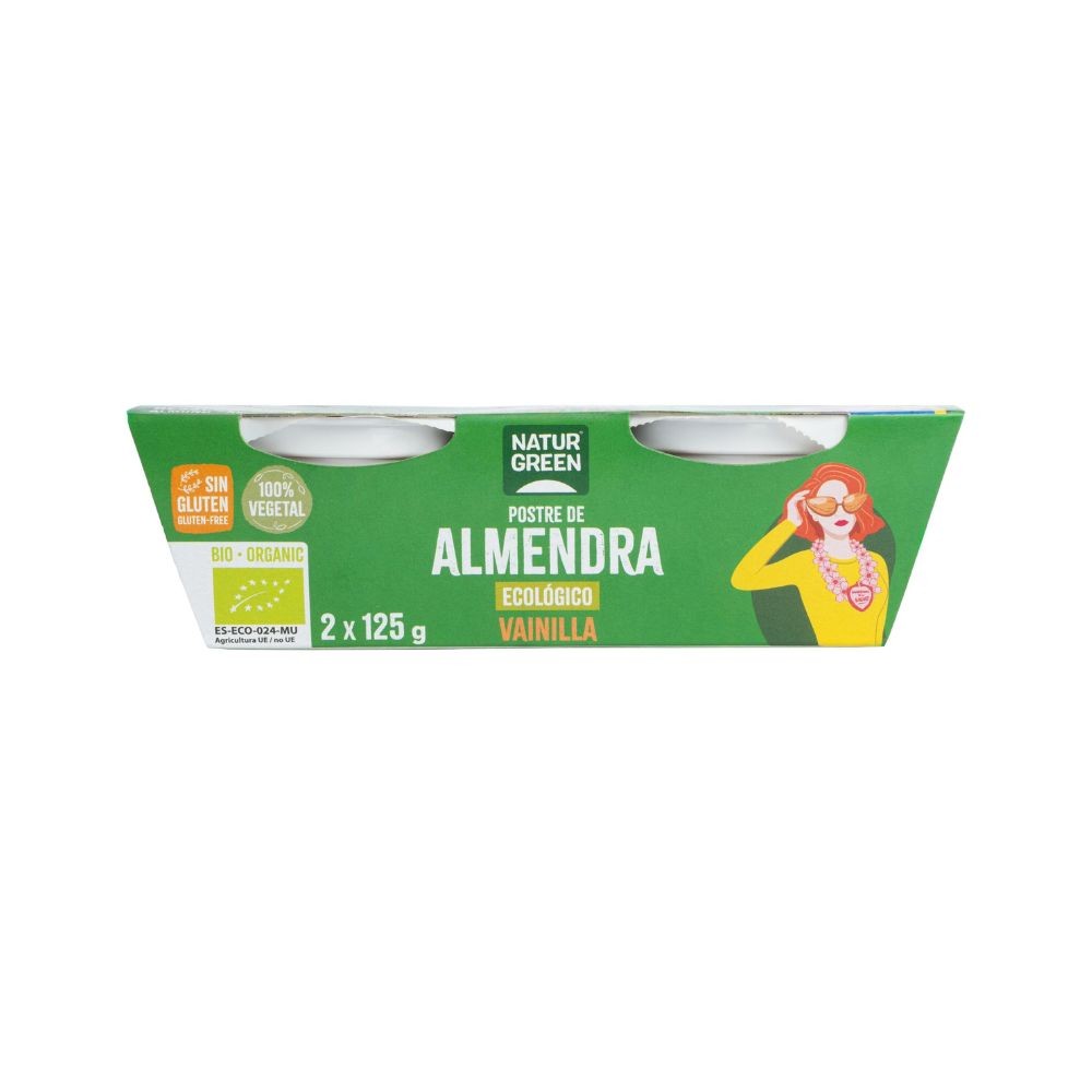 NATURGREEN POSTRE ALMENDRA VAINILLA BIO. 2x125GR.