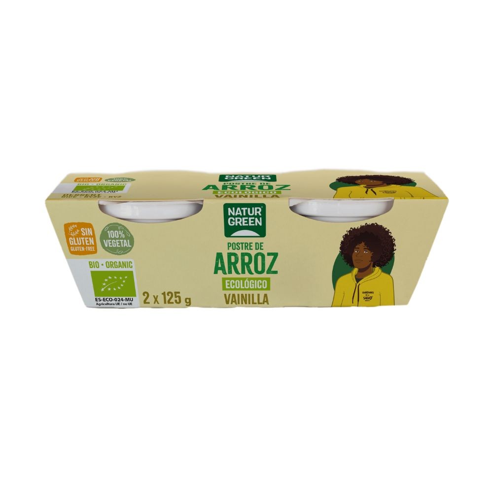 NATURGREEN POSTRE ARROZ VAINILLA BIO. 2x125GR.