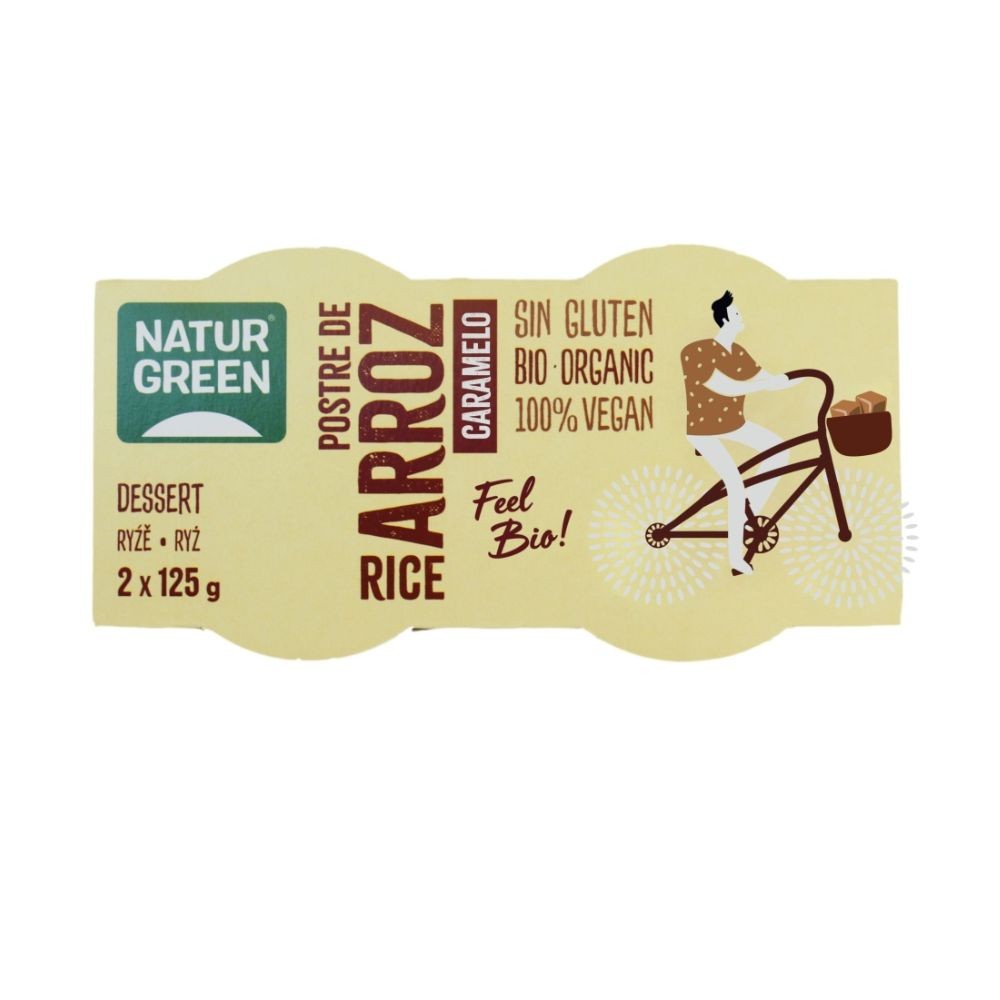 NATURGREEN POSTRE ARROZ CARAMELO BIO. 2x125GR.