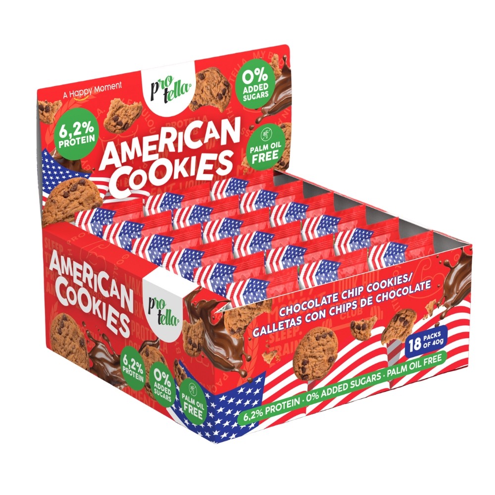 PROTELLA GALLETA AMERICAN COOKIE 18x45g
