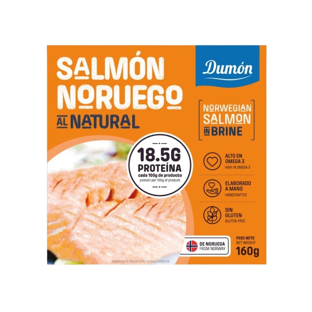 DUMON CONSERVA SALMON NORUERGO AL NATURAL 160G