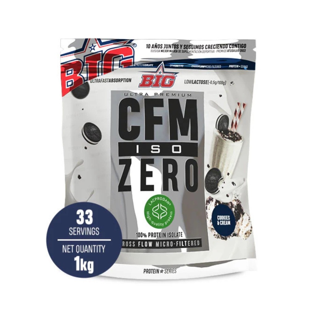 BIG CFM ISO ZERO DOYPACK 1KG COOKIES-CREAM