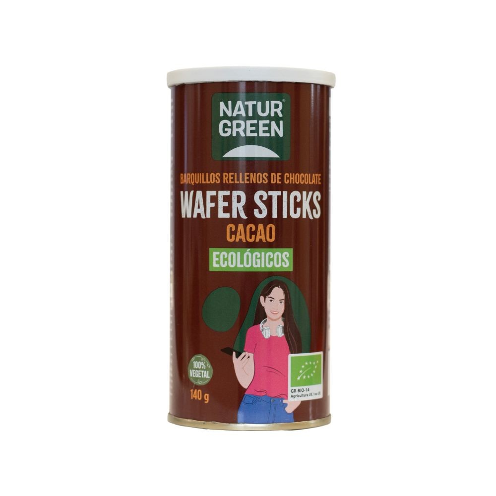 NaturGreen Wafer Sticks Barquillos de Chocolate Bi