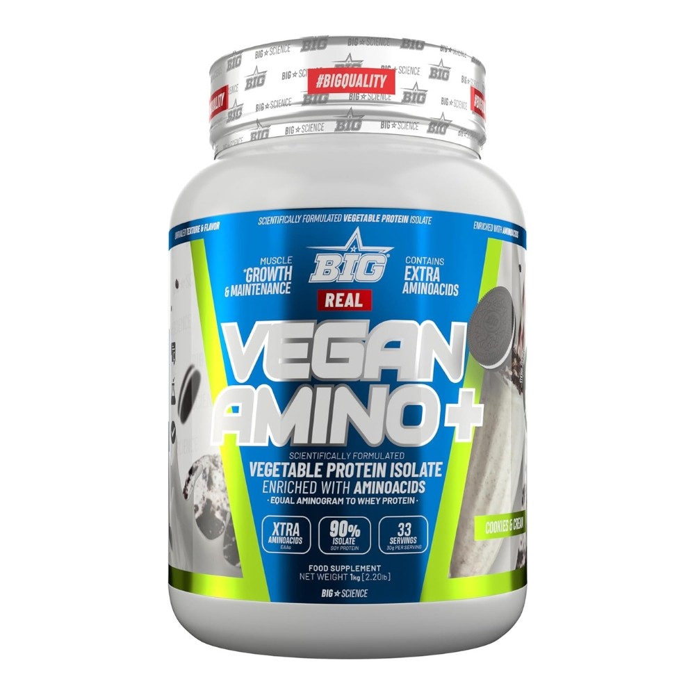 BIG REAL VEGAN AMINO+ 1KG COOKIES & CREAM