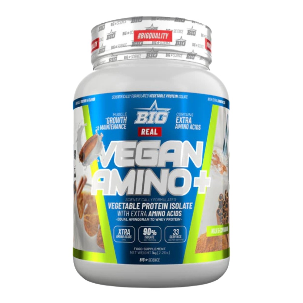 BIG REAL VEGAN AMINO+ 1KG MILK & CINNAMON