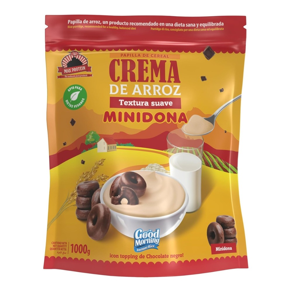 MAX PROTEIN CREMA ARROZ 1KG MINIDONA DARK