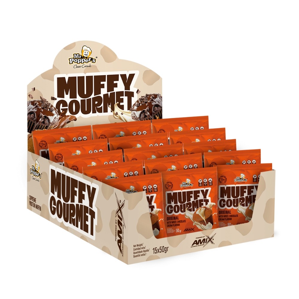 AMIX MR.POPPER MUFFY 15X50G ORIGINAL CHOCO BLANCO