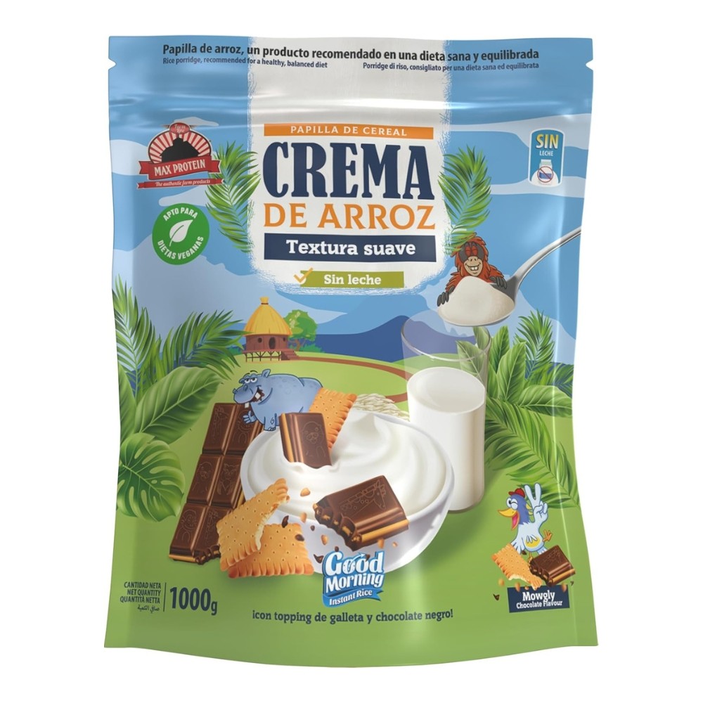 MAX PROTEIN CREMA ARROZ 1KG MOWGLY CHOCO
