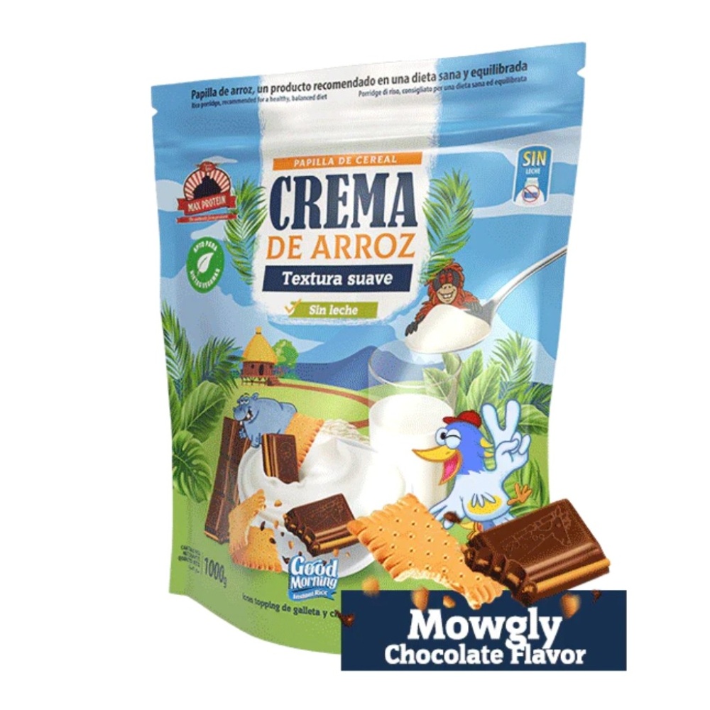 MAX PROTEIN CREMA ARROZ 1KG MOWGLY CHOCO