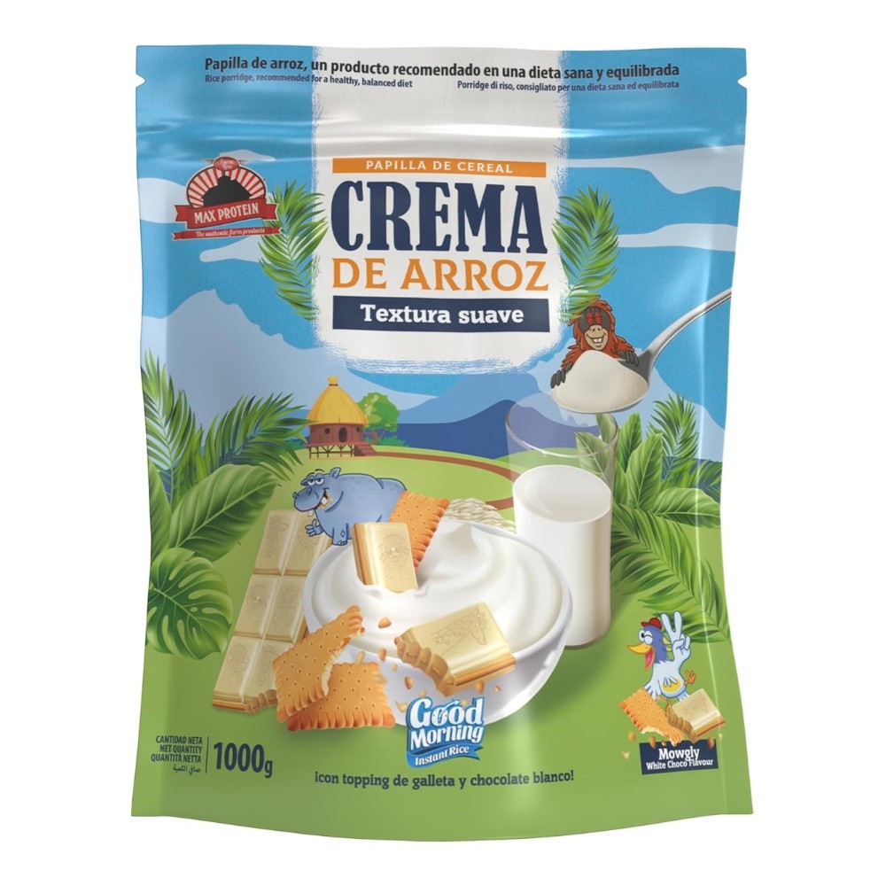 MAX PROTEIN CREMA ARROZ 1KG MOWGLY WHITE CHOCO