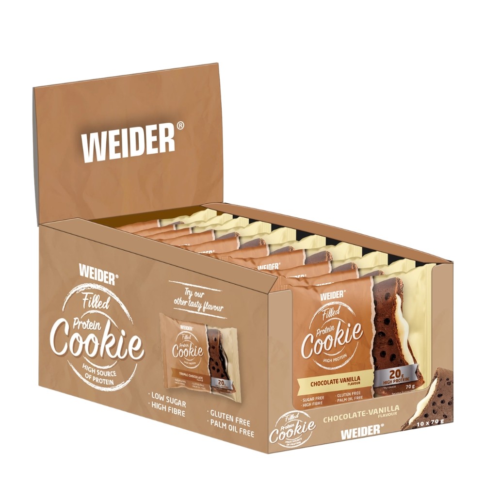 WEIDER GALLETA PROTEIN COOKIE RELL.10X70G CHO VAIN