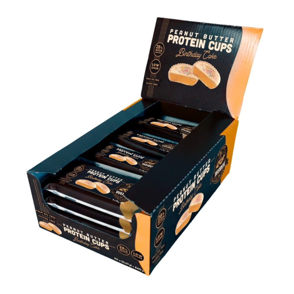 WEIDER GALLETA PROTEIN CUPS 20X42G BIRTHDAY CAKE