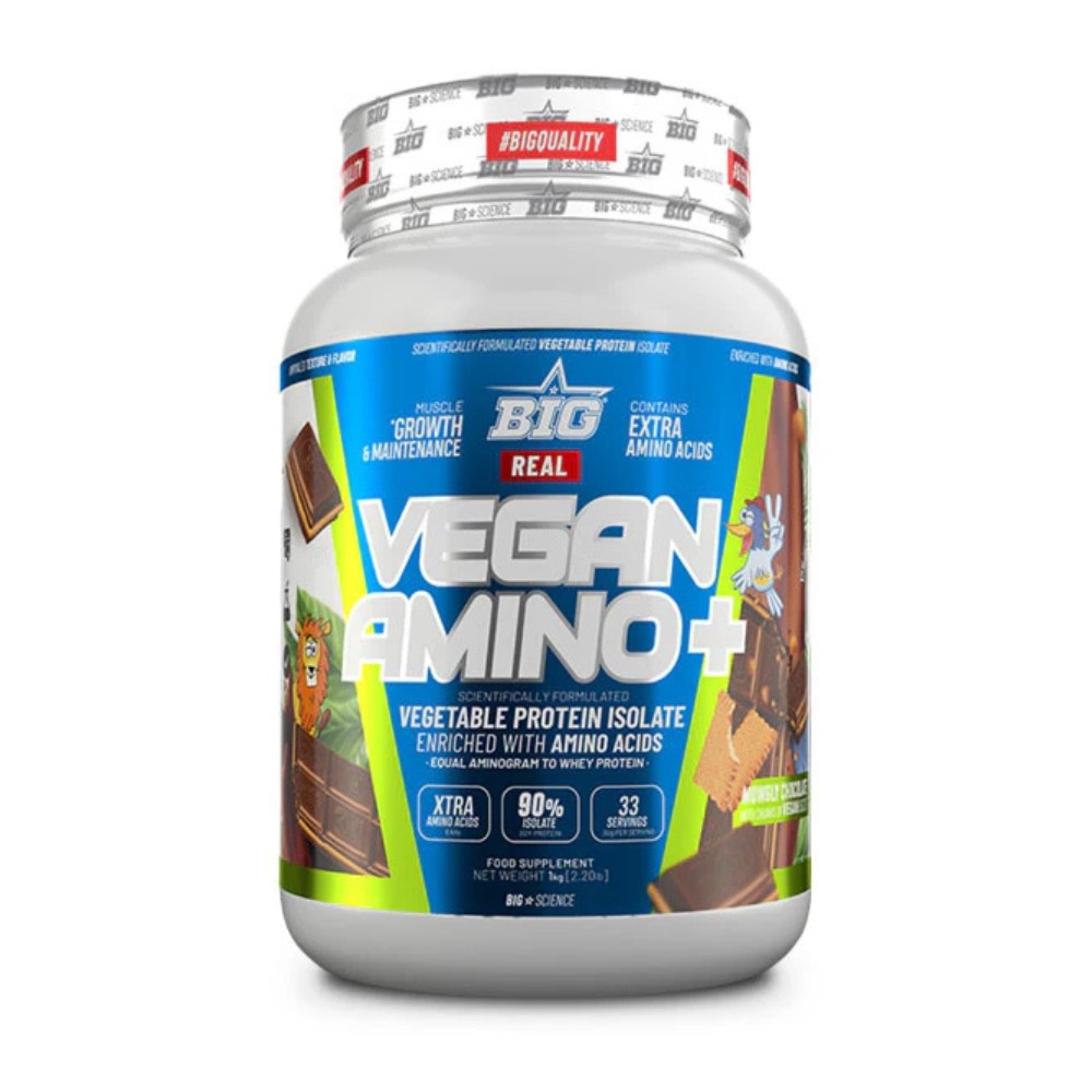 BIG REAL VEGAN AMINO+ 1KG MOWGLY DARK CHOCO
