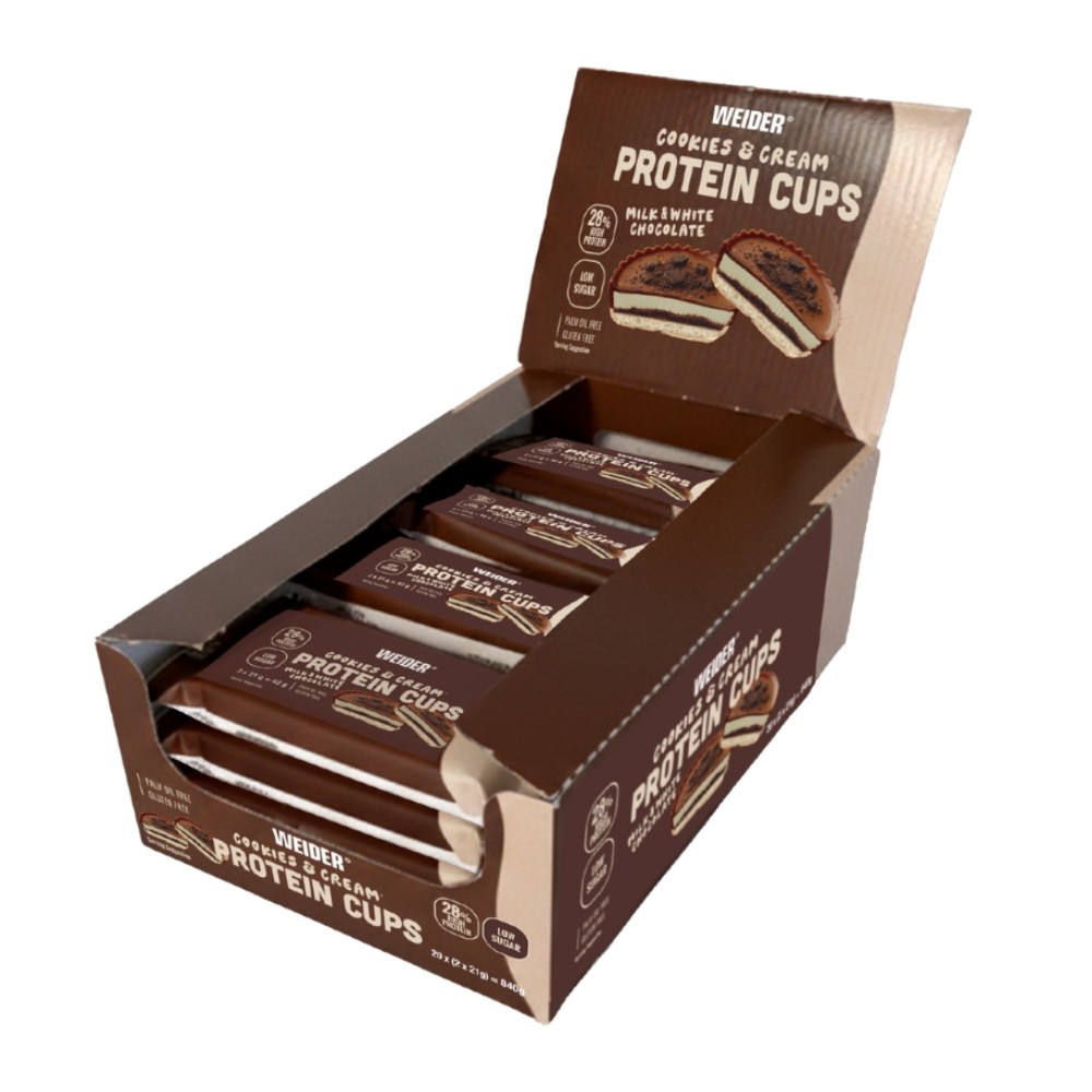 WEIDER GALLETA PROTEIN CUPS 20X42G COOKIES CREAM