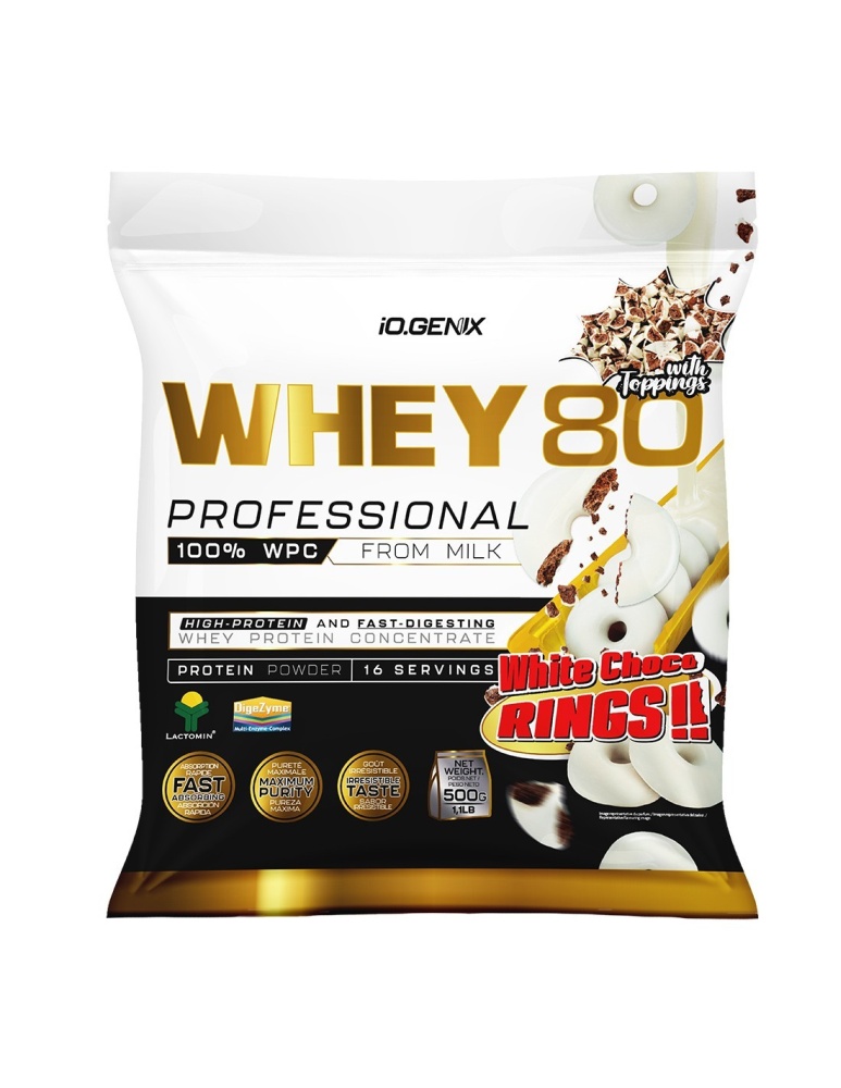 IOGENIX WHEY 80 PROTEIN PROFES. 500G RINGS WHITE