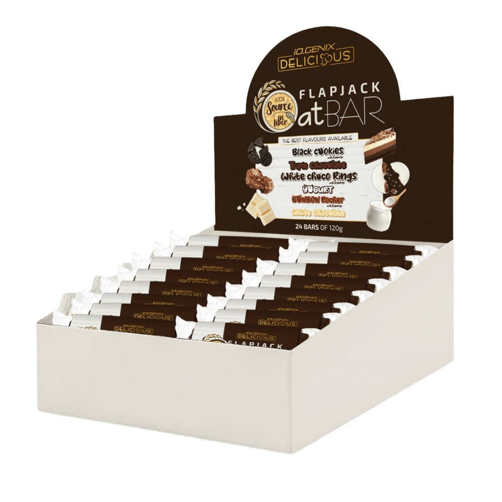 IOGENIX DELICIOUS FLAPJACK 24X120G RINGS WHITE CHO