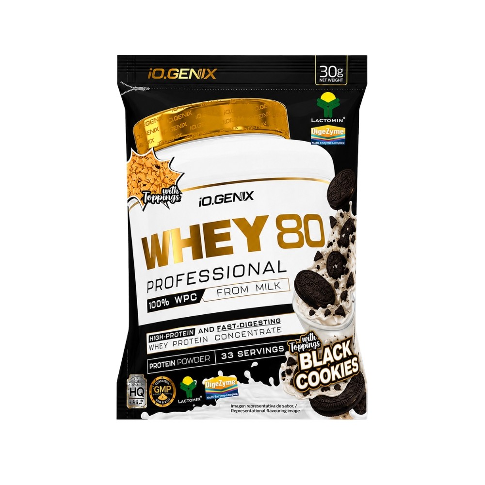IOGENIX UNIDOSIS WHEY 80 PROTEIN 30G BLACK COOKIES