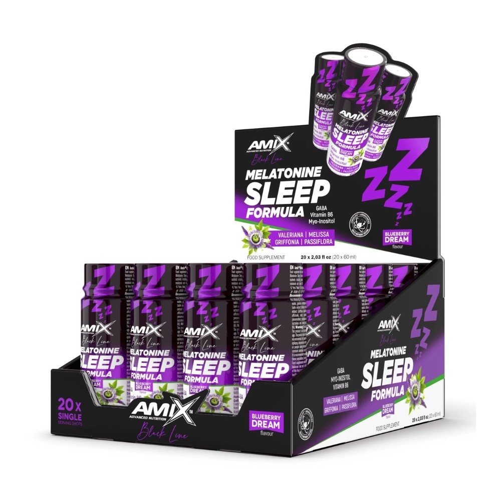 AMIX BLACK MELATONINE SLEEP 20X60ML ARÁNDANOS