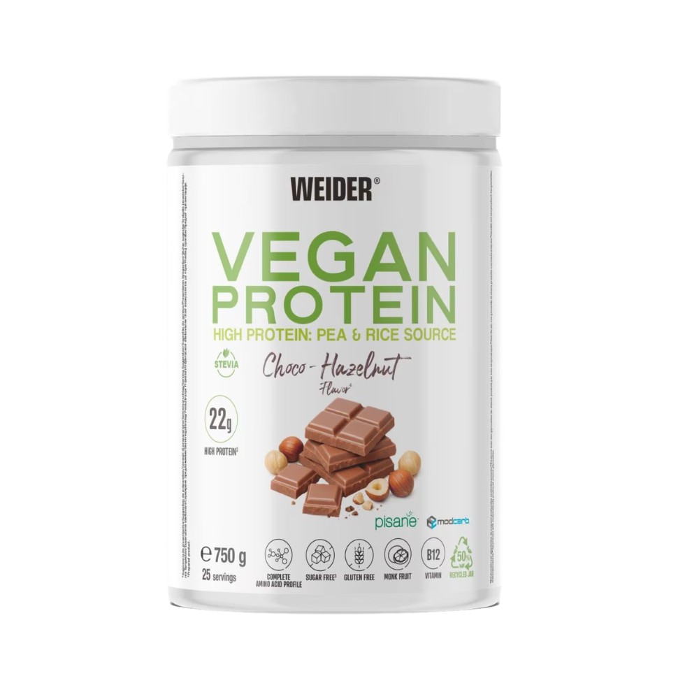 WEIDER VEGAN PROTEIN 750G CHOCO AVELLANAS