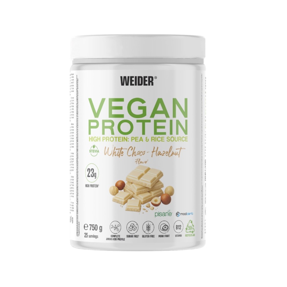 WEIDER VEGAN PROTEIN 750G CHOCO BLANCO AVELLANA