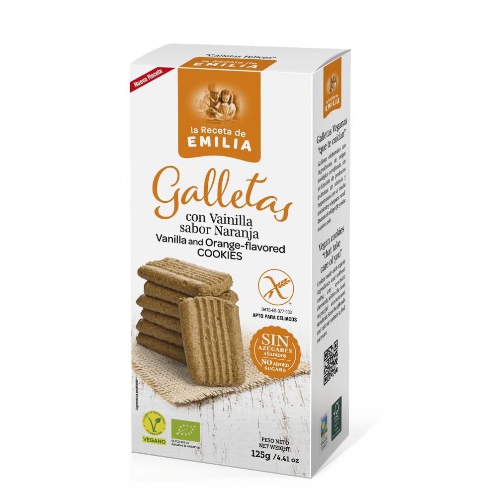 RECETA EMILIA GALLETA VAINILLA - NARANJA 125GR S/A