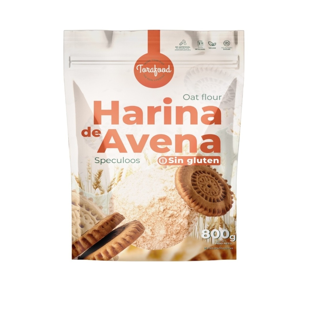 TORAFOOD HARINA AVENA S/GLT 800G SPECULOOS
