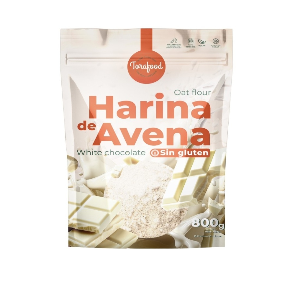 TORAFOOD HARINA AVENA S/GLT 800G WHITE CHOCO