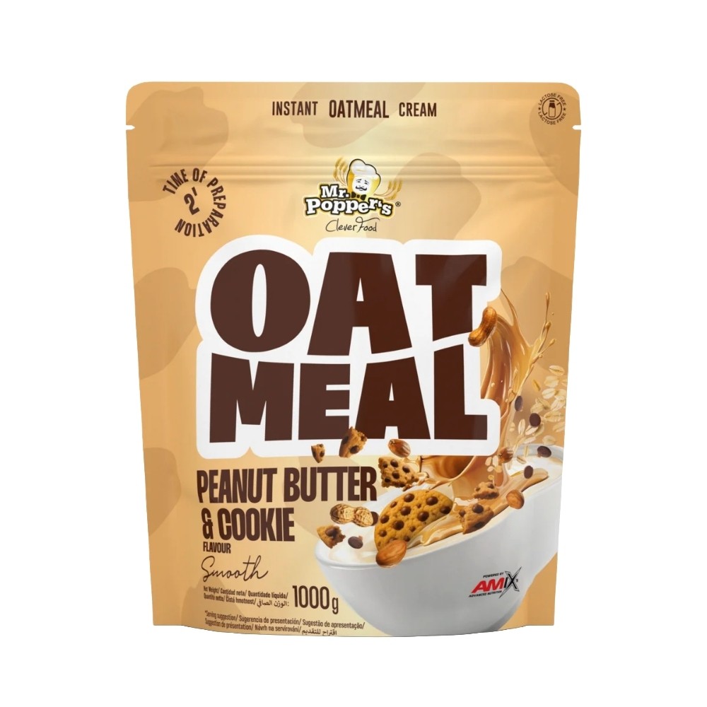 AMIX MR.POPPER OATMEAL AVENA 1KG CREMA CACAHUETE