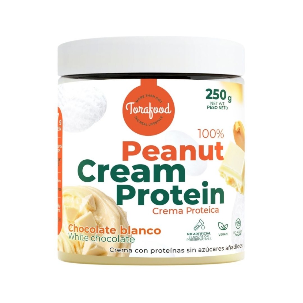 TORAFOOD CREMA CACAHUETE TOSTADO 250G WHITE CHOCO