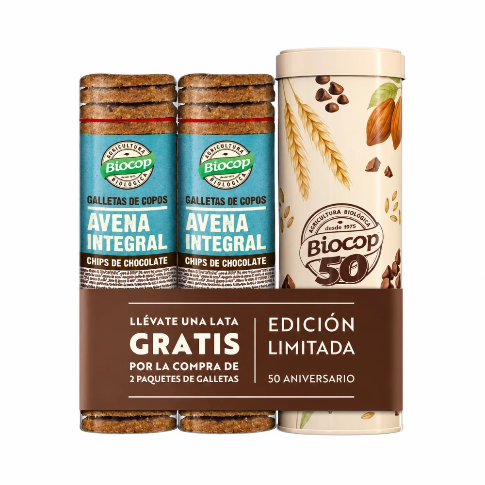 BIOCOP GALLETA C.AVENA I.CHOCO+LATA ANIVERS.2X250G