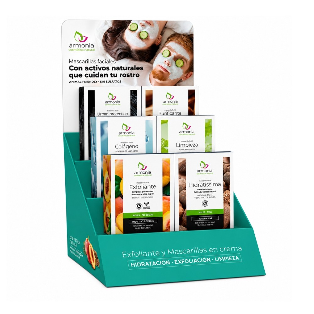 ARMONIA EXPOSITOR MASCARILLAS FACIALES 12 x TIPO