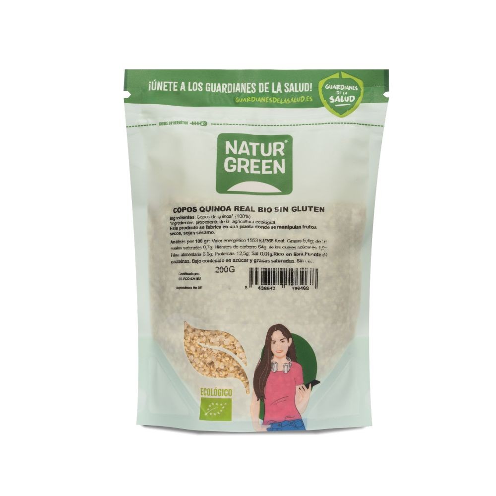 NATURGREEN COPOS DE QUINOA REAL Bio 200g S/GLUTEN
