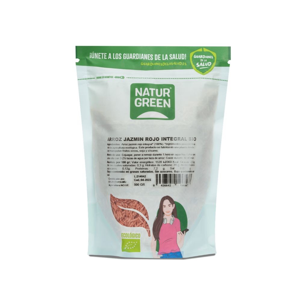 NATURGREEN ARROZ JAZMIN ROJO INTEGRAL Bio 500