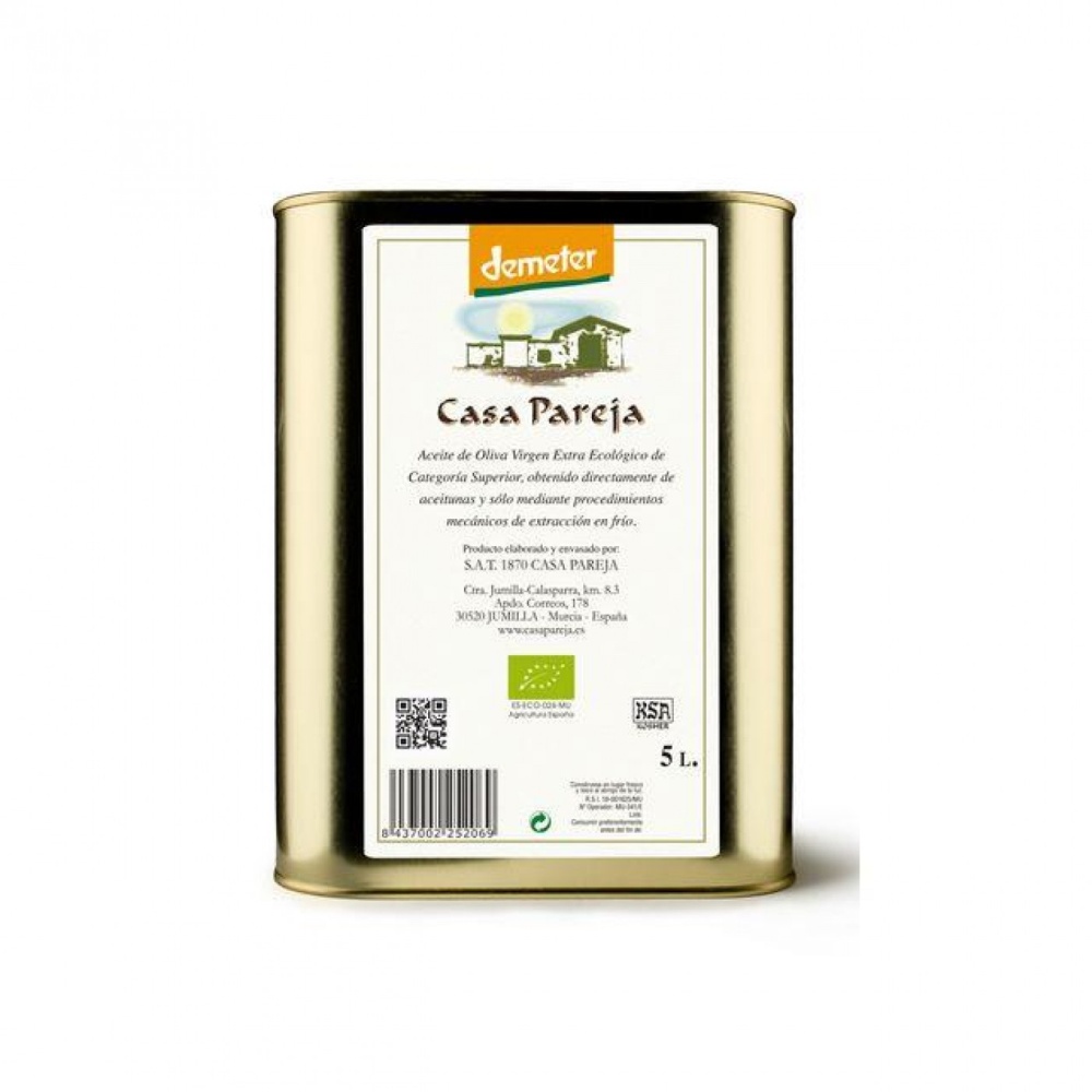 C.PAREJA ACEITE OLIVA V.E. DEMETER LATA 5L