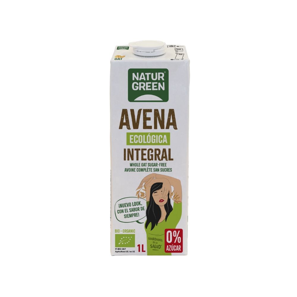 NATURGREEN BEBIDA AVENA 1L INTEGRAL 0% AZÚCAR BIO