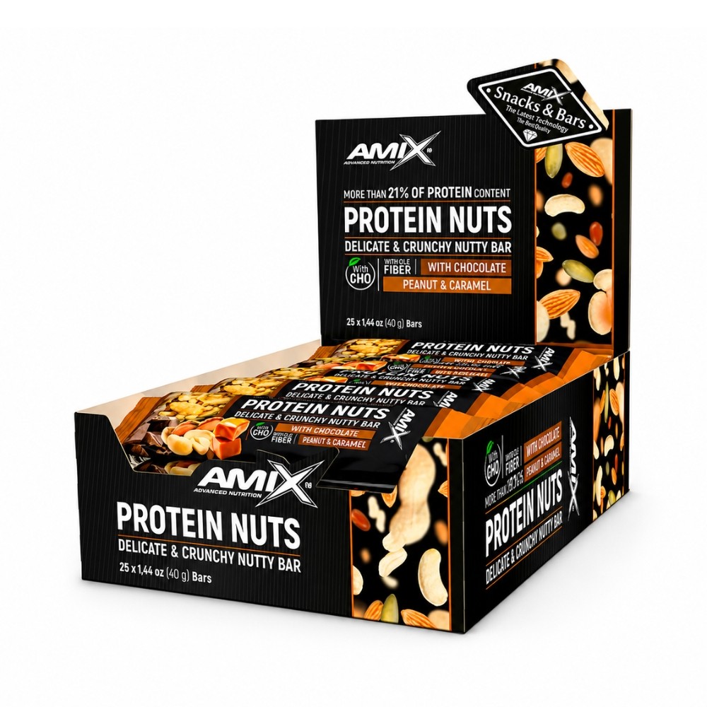 AMIX PROTEIN NUTS BAR 25*40g CACAHUETE CARAMELO