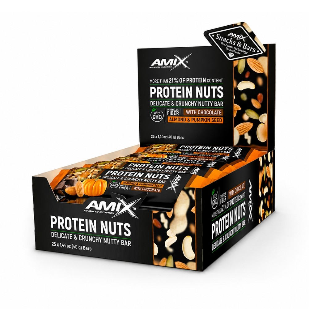 AMIX PROTEIN NUTS BAR 25*40g ALMENDRA CALABAZA