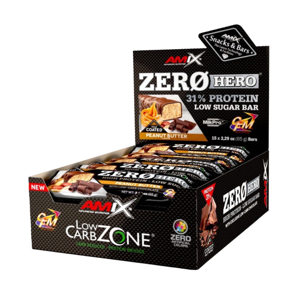 AMIX BARRITAS TM ZERO 31% PROTEIN 15X65 CACAHUETE