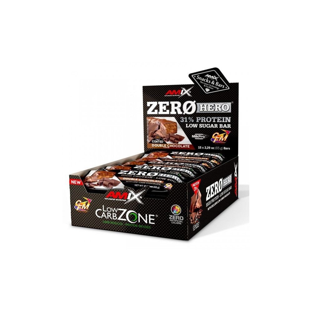 AMIX BARRITAS TM ZERO 31% PROTEIN 15X65 DOBLE-CHOC