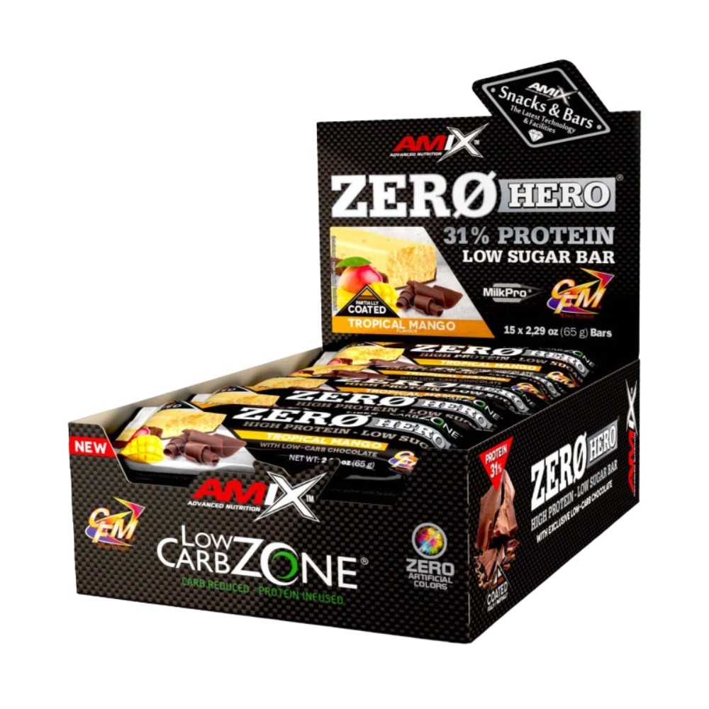 AMIX BARRITAS TM ZERO 31% PROTEIN 15X65 MANGO
