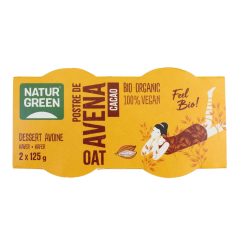 NATURGREEN POSTRE AVENA CACAO BIO. 2x125GR.